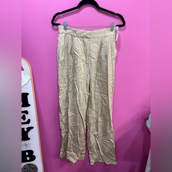 Abercrombie & Fitch Tan Tailored Wide Leg Pants - Picture 2 of 5